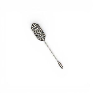 Vintage Edwardian Style Silver Tone Rhinestone Stick Pin